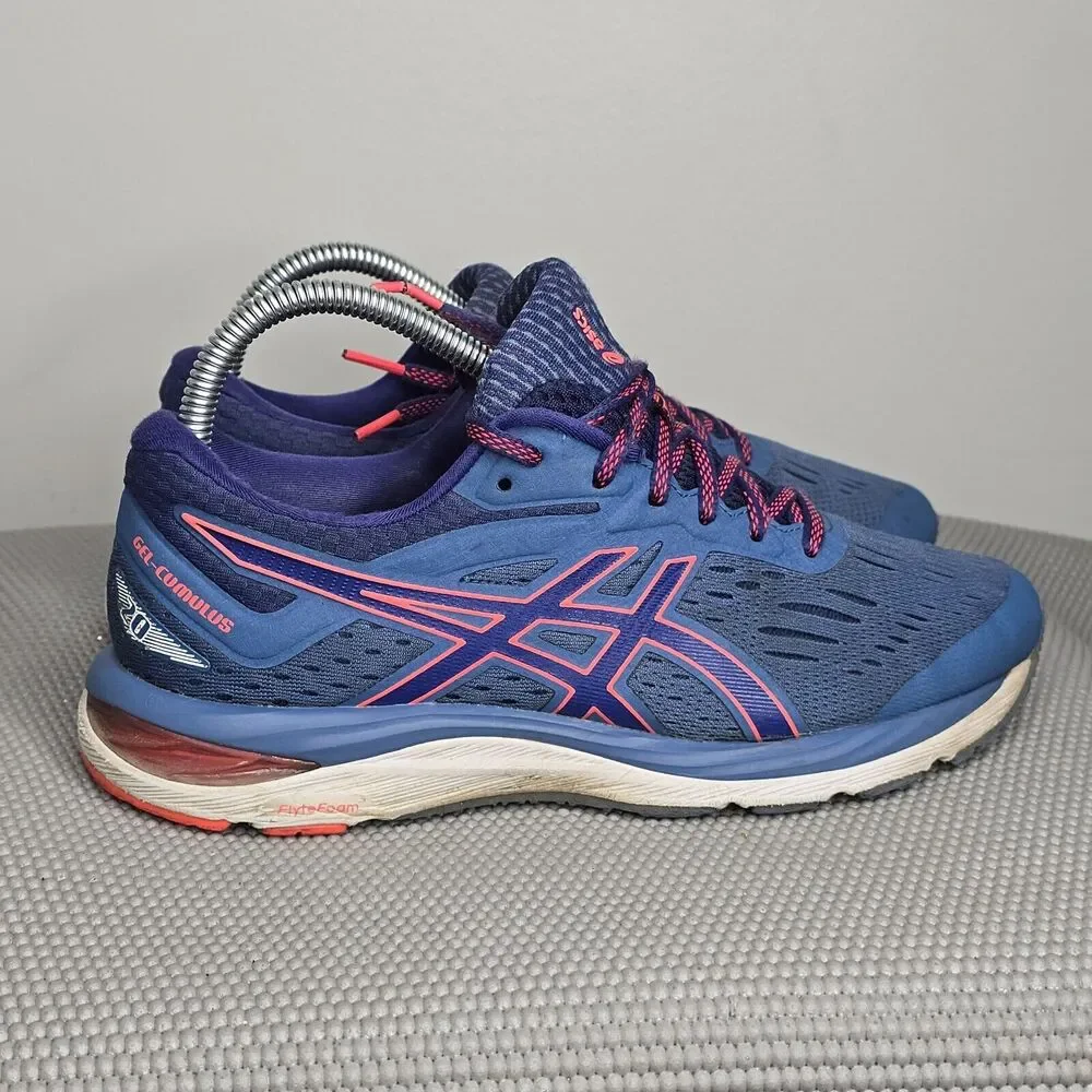 ASICS Womens Gel Cumulus‎ 20 Running Shoes 1012A008 Blue-Pink-White Size US 7
